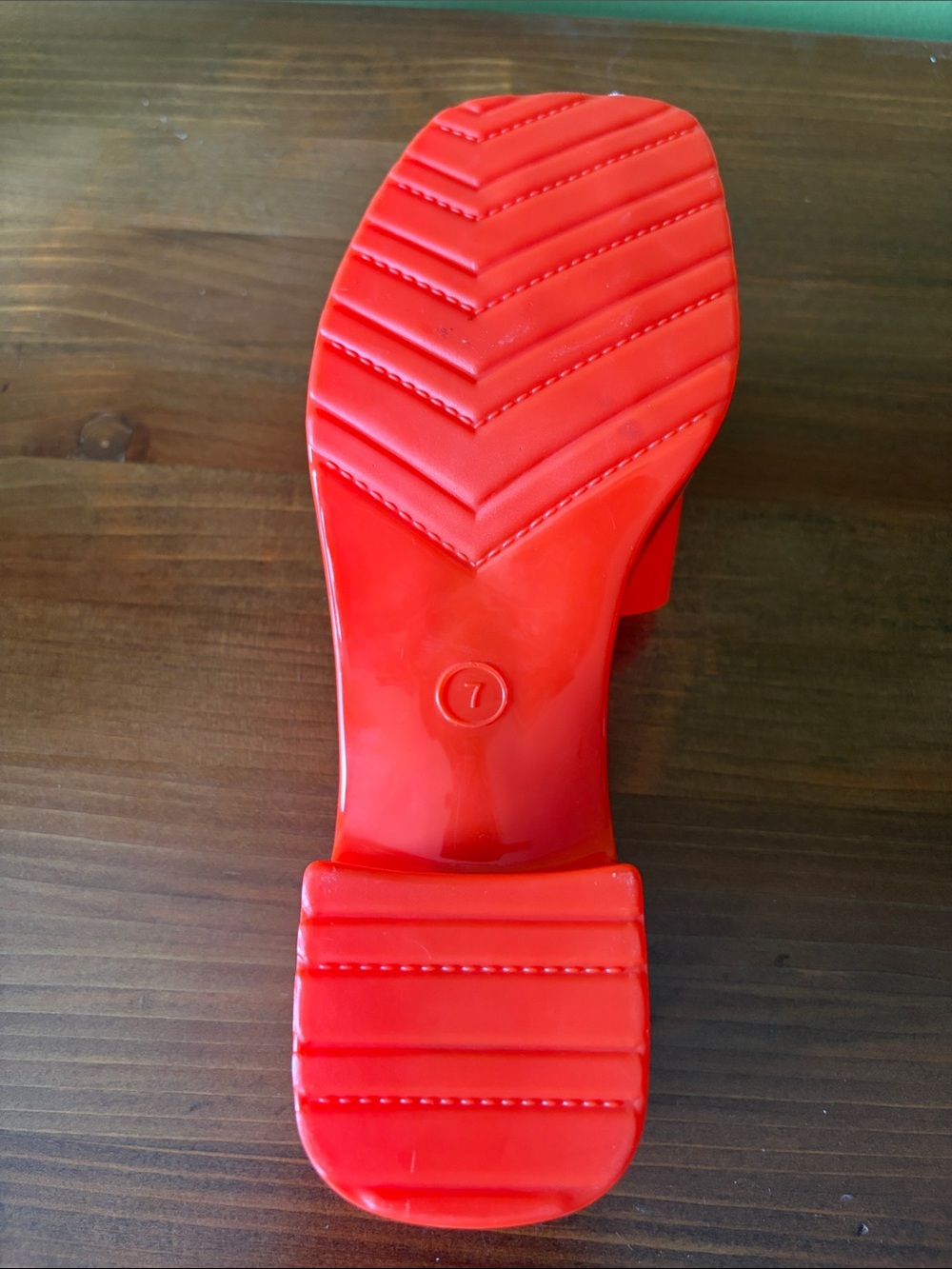 Orange Slide Block Heel Sandals - Picture 6 of 11
